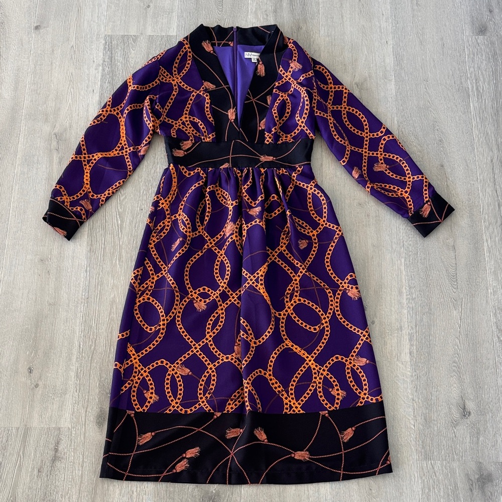 Neiman Marcus Purple and Black Dress - Picture 2 of 7